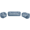 Meridian Penelope Light Blue Chenille Fabric Loveseat IMAGE 10