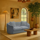 Meridian Penelope Light Blue Chenille Fabric Loveseat IMAGE 2