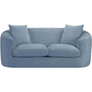 Meridian Penelope Light Blue Chenille Fabric Loveseat IMAGE 3