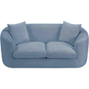 Meridian Penelope Light Blue Chenille Fabric Loveseat IMAGE 6
