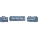 Meridian Penelope Light Blue Chenille Fabric Loveseat IMAGE 9