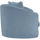 Meridian Penelope Light Blue Chenille Fabric Sofa IMAGE 4