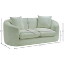  Manufacturer Color_Mint -- Penelope 66.5" Mint Chenille Fabric Upholstered Loveseat IMAGE 14