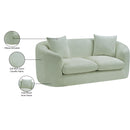 Meridian Penelope Mint Chenille Fabric Loveseat IMAGE 15