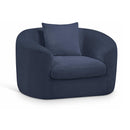 Meridian Penelope Navy Chenille Fabric Chair IMAGE 1