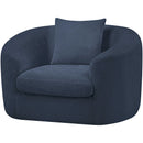 Meridian Penelope Navy Chenille Fabric Chair IMAGE 8