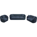 Meridian Penelope Navy Chenille Fabric Loveseat IMAGE 10