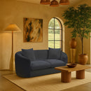 Meridian Penelope Navy Chenille Fabric Loveseat IMAGE 2