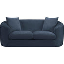 Meridian Penelope Navy Chenille Fabric Loveseat IMAGE 3