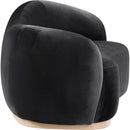  Meridian Gustavo 72.5" Black Velvet Upholstered Loveseat IMAGE 3