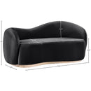  Manufacturer Color_Black -- Meridian Gustavo Stationary Fabric Loveseat IMAGE 7