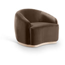  Meridian Gustavo Brown Velvet Upholstered Chair IMAGE 1