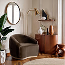  Meridian Gustavo Brown Velvet Upholstered Chair IMAGE 2