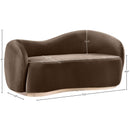  Manufacturer Color_Brown -- Gustavo 72.5" Brown Velvet Upholstered Loveseat IMAGE 7