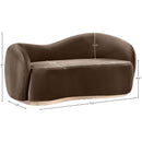  Meridian Gustavo 72.5" Brown Velvet Upholstered Loveseat IMAGE 7