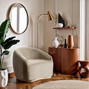  Manufacturer Color_Cream -- Gustavo Cream Velvet Upholstered Chair IMAGE 2