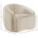  Meridian Gustavo Cream Velvet Upholstered Chair IMAGE 7