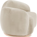  Manufacturer Color_Cream -- Gustavo 72.5" Cream Velvet Upholstered Loveseat IMAGE 3