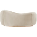  Meridian Gustavo 72.5" Cream Velvet Upholstered Loveseat IMAGE 4