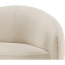  Meridian Gustavo 72.5" Cream Velvet Upholstered Loveseat IMAGE 6
