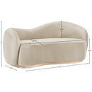  Manufacturer Color_Cream -- Gustavo 72.5" Cream Velvet Upholstered Loveseat IMAGE 7