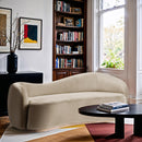  Manufacturer Color_Cream -- Gustavo 92.5" Cream Velvet Upholstered Sofa IMAGE 2