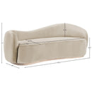  Manufacturer Color_Cream -- Gustavo 92.5" Cream Velvet Upholstered Sofa IMAGE 7