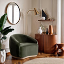  Manufacturer Color_Green -- Gustavo Green Velvet Upholstered Chair IMAGE 2