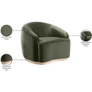  Meridian Gustavo Green Velvet Upholstered Chair IMAGE 8