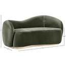  Manufacturer Color_Green -- Gustavo 72.5" Green Velvet Upholstered Loveseat IMAGE 7
