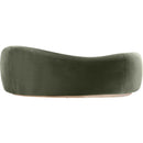 Meridian Gustavo 92.5" Green Velvet Upholstered Sofa IMAGE 4