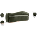  Meridian Gustavo 92.5" Green Velvet Upholstered Sofa IMAGE 8