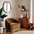  Meridian Gustavo Saddle Velvet Upholstered Chair IMAGE 2