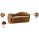  Meridian Gustavo 72.5" Saddle Velvet Upholstered Loveseat IMAGE 8