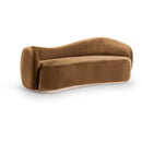  Meridian Gustavo 92.5" Saddle Velvet Upholstered Sofa IMAGE 1
