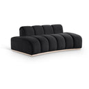 Meridian Jace Black Velvet Loveseat IMAGE 1