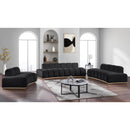 Meridian Jace Black Velvet Loveseat IMAGE 9