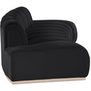 Meridian Jace Black Velvet Sofa IMAGE 4