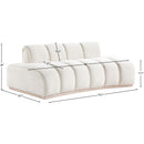  Manufacturer Color_Cream -- Jace 78.5" Cream Velvet Upholstered Loveseat IMAGE 7