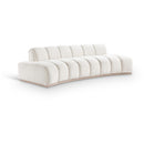Meridian Jace Cream Velvet Sofa IMAGE 1