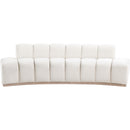  Manufacturer Color_Cream -- Jace 106" Cream Velvet Upholstered Sofa IMAGE 3