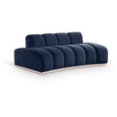 Meridian Jace Navy Velvet Loveseat IMAGE 1