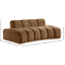 Meridian Jace Saddle Velvet Loveseat IMAGE 7