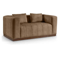 Meridian Mallina Brown Vegan Leather Loveseat IMAGE 1