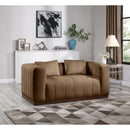  Manufacturer Color_Brown -- Meridian Mallina Stationary Leather Look Loveseat IMAGE 2