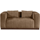  Manufacturer Color_Brown -- Meridian Mallina Stationary Leather Look Loveseat IMAGE 4