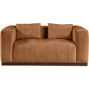 Meridian Mallina Cognac Vegan Leather Loveseat IMAGE 4