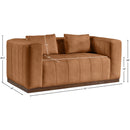  Manufacturer Color_Cognac -- Mallina 67" Cognac Vegan Leather Upholstered Loveseat IMAGE 7
