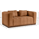 Meridian Mallina Cognac Vegan Leather Loveseat IMAGE 7