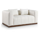Meridian Mallina Cream Vegan Leather Loveseat IMAGE 1